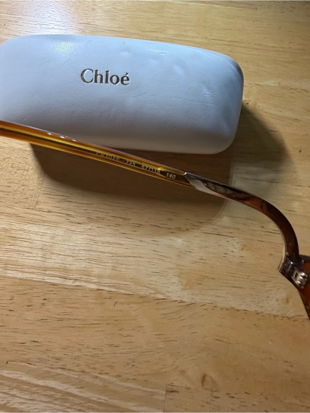 Chloe Womens Round Frame Sunglasses in Amber - Picture 4 of 7